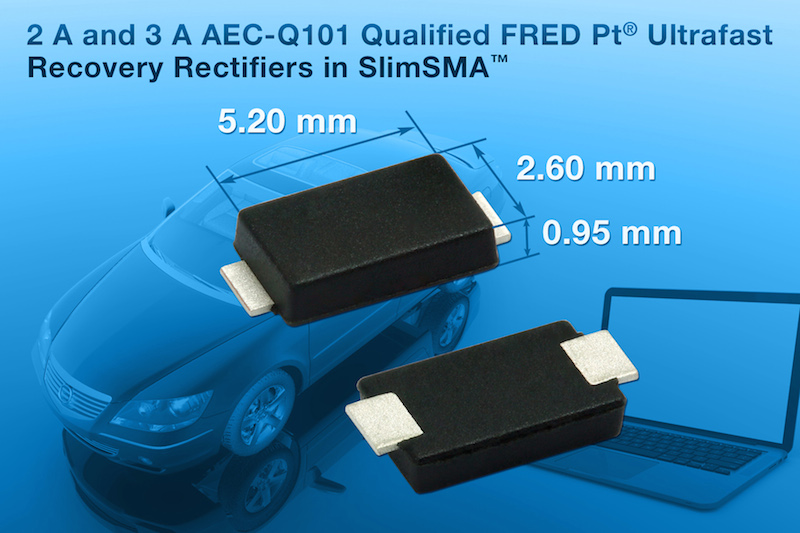 Vishay's recovery rectifiers for reducing switching losses and over-dissipation in automotive and telecom apps now available through TTI